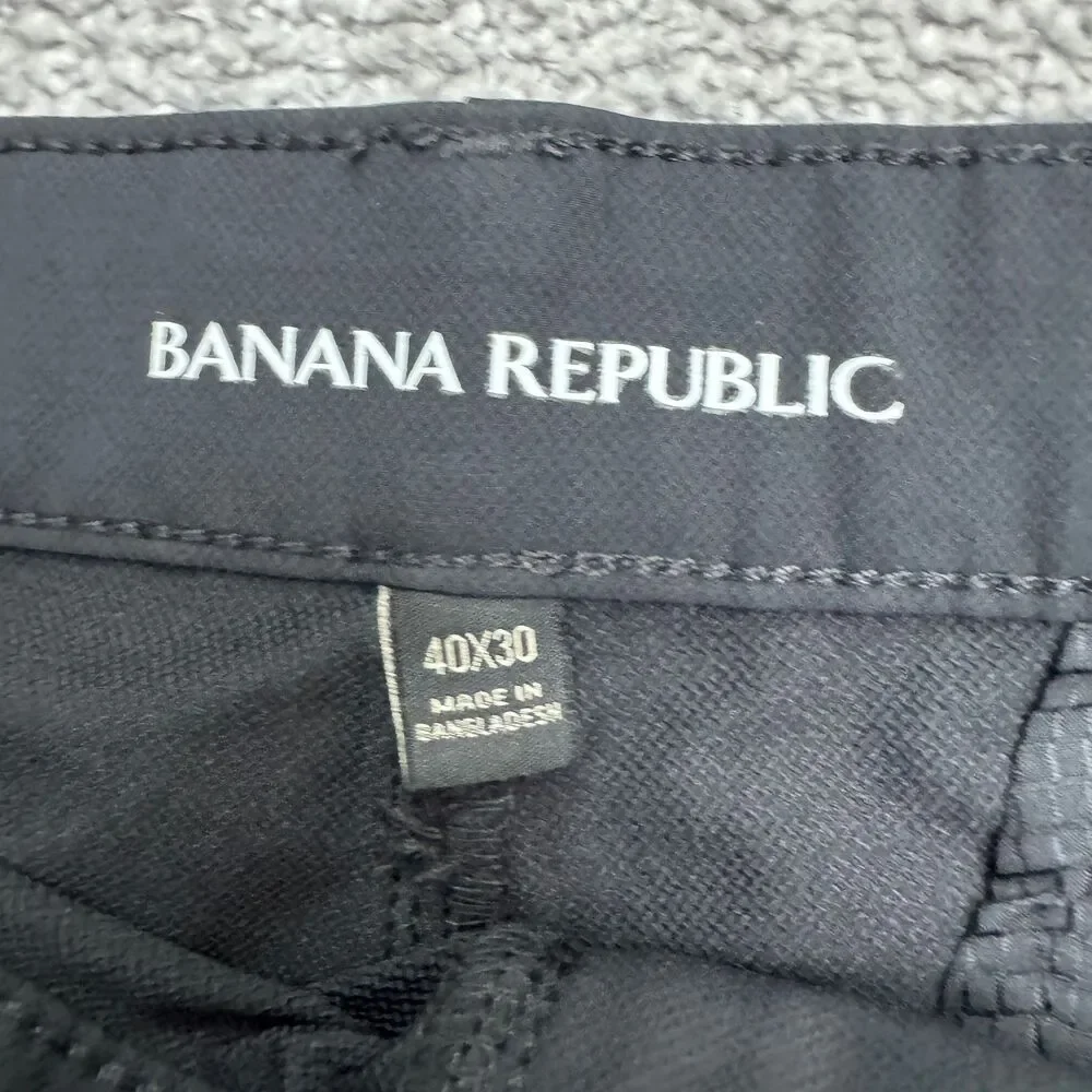 Banana Republic Stella Trouser Pants Mens 40x30 True Black Tech Travel Commuter